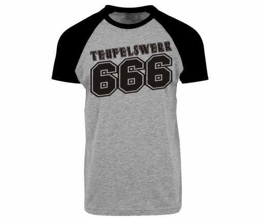 Teufelswerk - 666 - Männer T-Shirt - Raglan - schwarz/grau