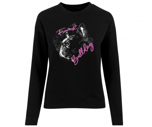 Bulldog - French Bulldog pink - Frauen Pullover - schwarz