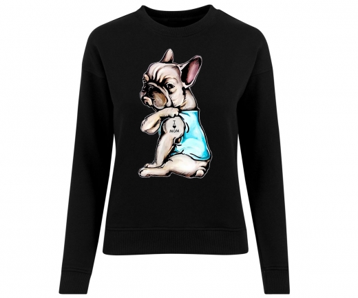 Bulldog - I love Mom Bulldog - Frauen Pullover - schwarz