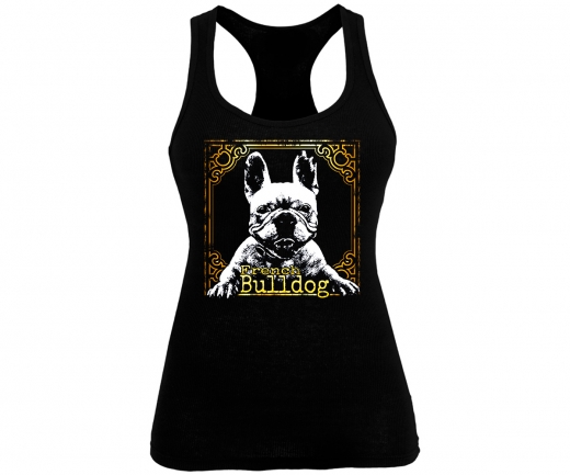 Bulldog - French Bulldog Rahmen - Frauen Tank Top - schwarz