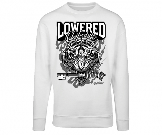 Tuning - Lowered Lifestyle Tiger - Männer Pullover - weiß