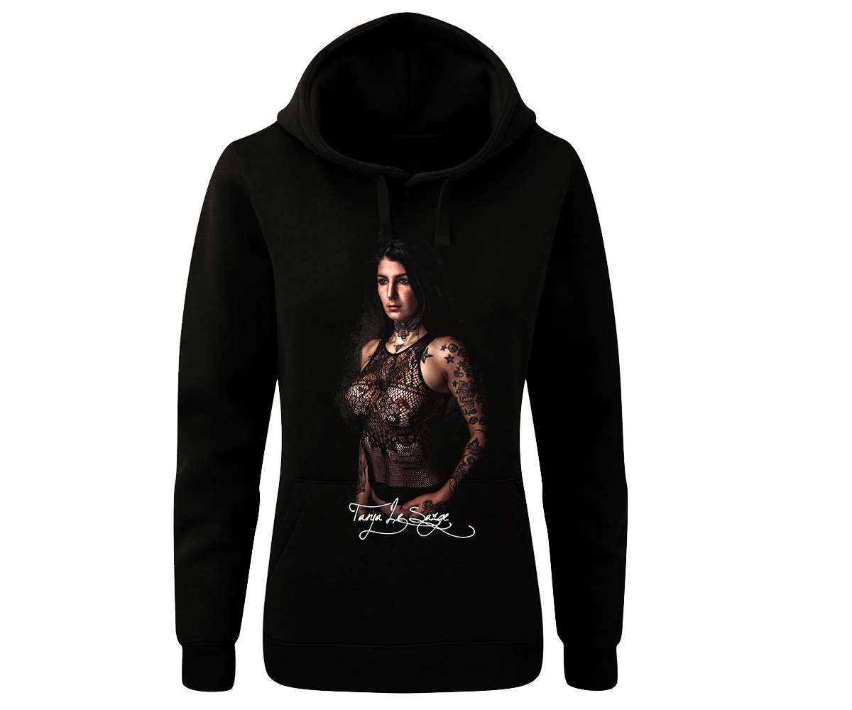 Tattoo Style - Tanja le Sarge - Frauen Kapuzenpullover - schwarz