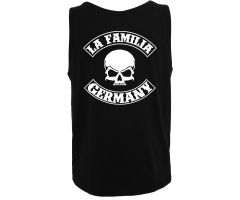 La Familia - Totenkopf Banderole - Männer Muskelshirt - schwarz